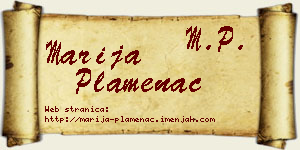 Marija Plamenac vizit kartica
